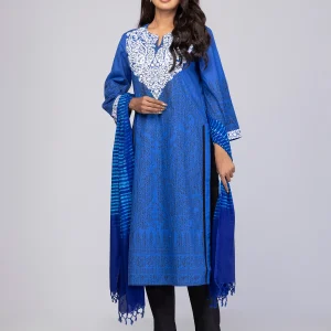 Blue Embroidered Balkan Fusion Theme Shalwar Kameez